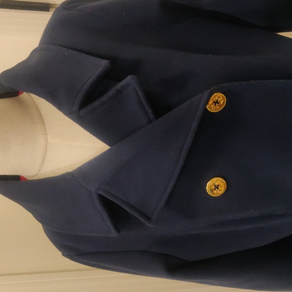 Cat And Jack Girls Large 10/12 Navy Double Breasted Coat Large 10/12 - Picture 3 of 10